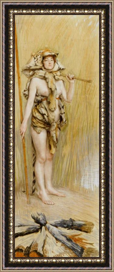 James Jacques Joseph Tissot La Femme Prehistorique Framed Painting