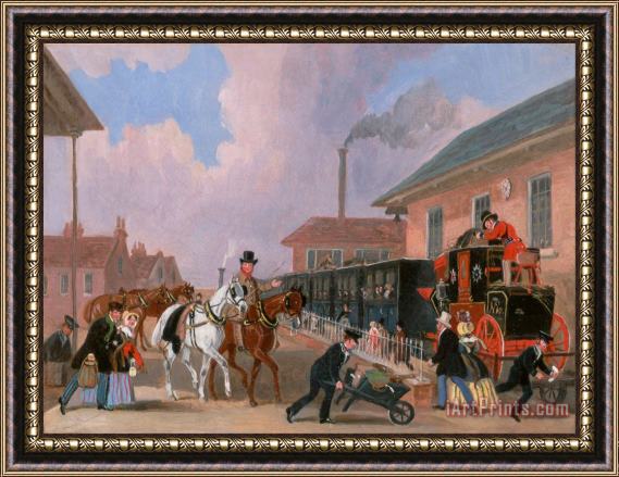 James Pollard The Louth London Royal Mail Travelling by Train From Peterborough East, Northamptonshire Framed Print