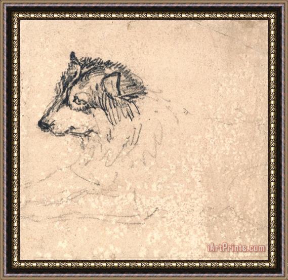 James Ward Arctic Dog, Facing Left Framed Painting