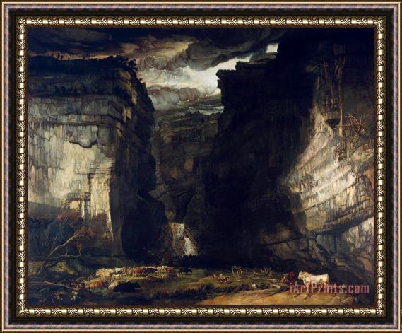 James Ward Gordale Scar (a View of Gordale, in The Manor of East Malham in Craven, Yorkshire, The Property of Lord Ribblesdale) Framed Painting