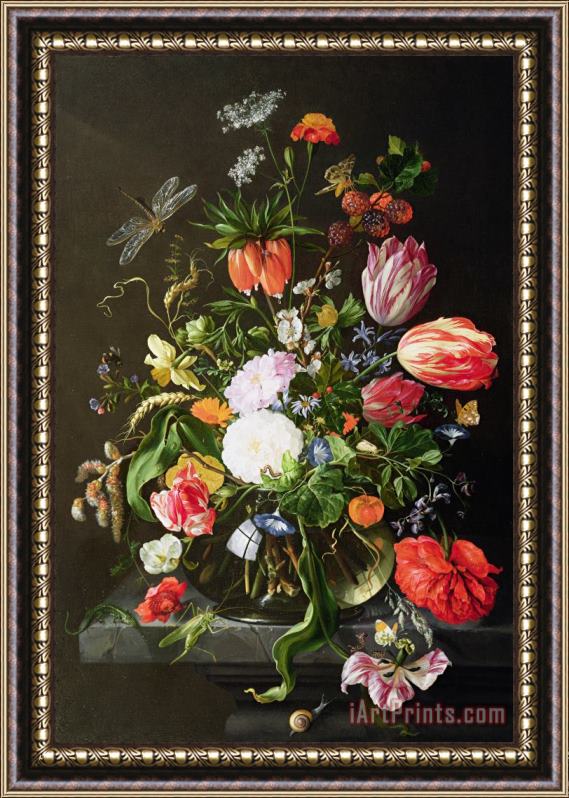 Jan Davidsz de Heem Still Life of Flowers Framed Painting