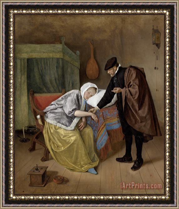 Jan Havicksz Steen The Sick Woman Framed Painting