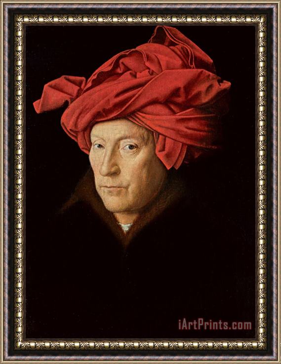 Jan Van Eyck Portrait of a Man Framed Painting