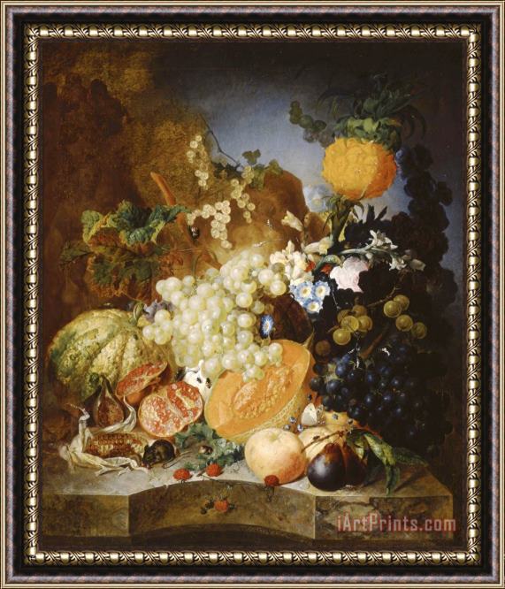 Jan van Os Still Life with Fruit Framed Painting