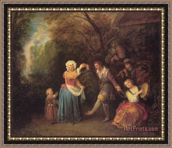 Jean Antoine Watteau Pastoral Dance Framed Painting