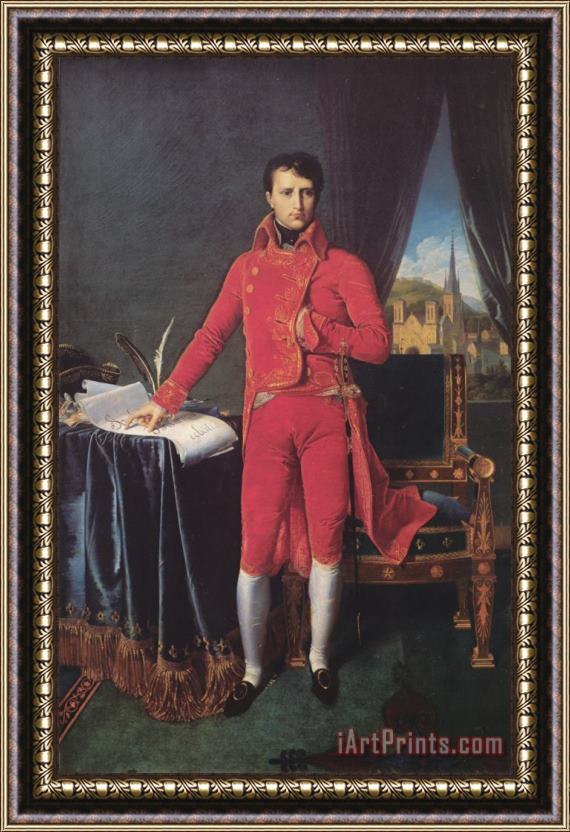 Jean Auguste Dominique Ingres Bonaparte As First Consul Framed Painting