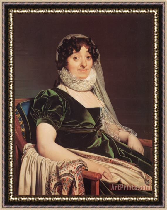 Jean Auguste Dominique Ingres Comtes De Tournon, Nee Genevieve De Seytres Caumont Framed Painting