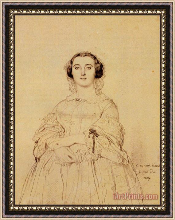 Jean Auguste Dominique Ingres Madame Charles Simart, Born Amelie Baltard Framed Print