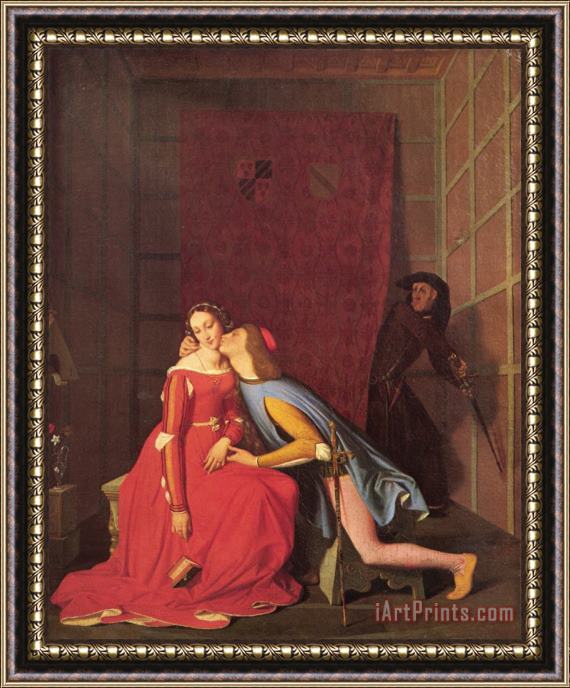 Jean Auguste Dominique Ingres Paolo And Francesca Framed Print