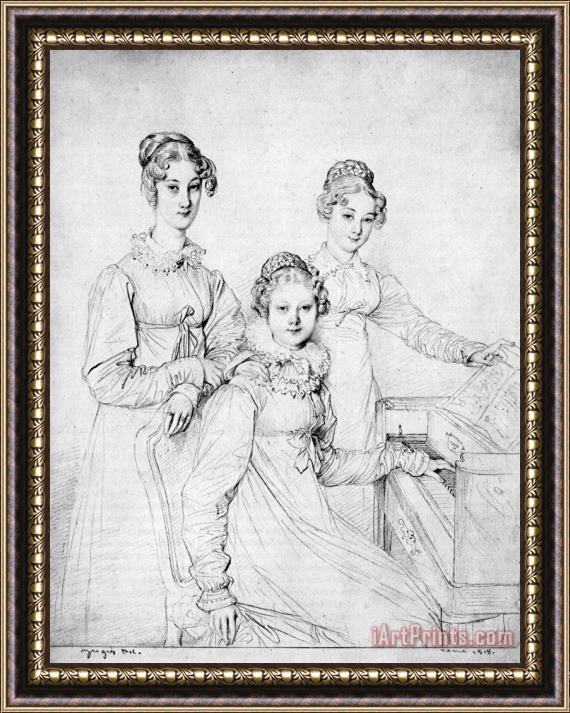 Jean Auguste Dominique Ingres The Kaunitz Sisters Framed Painting