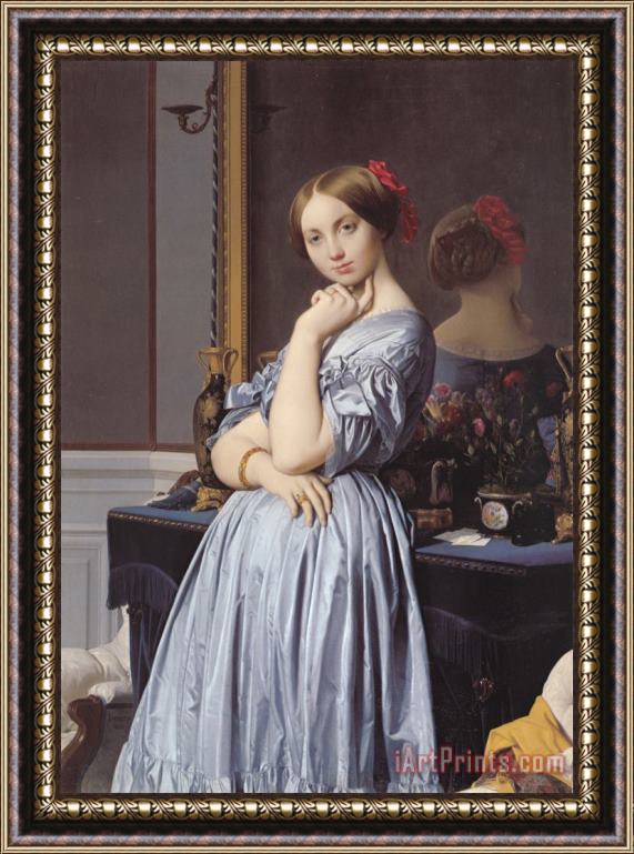 Jean Auguste Dominique Ingres Vicomtess Othenin D'haussonville, Nee Louisealbertine De Broglie Framed Painting