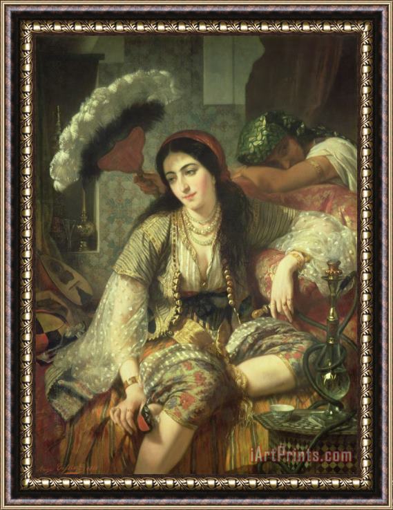Jean Baptiste Ange Tissier Odalisque Framed Painting