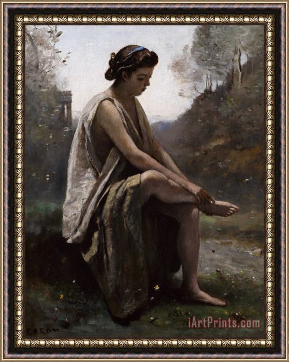 Jean Baptiste Camille Corot The Wounded Eurydice Framed Painting