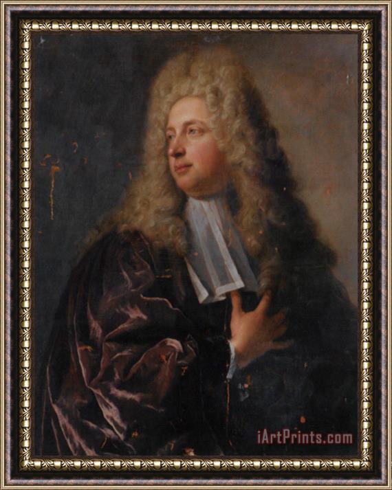 Jean Francois de Troy Portrait of an Alderman of The Town of Paris Half Length Framed Print
