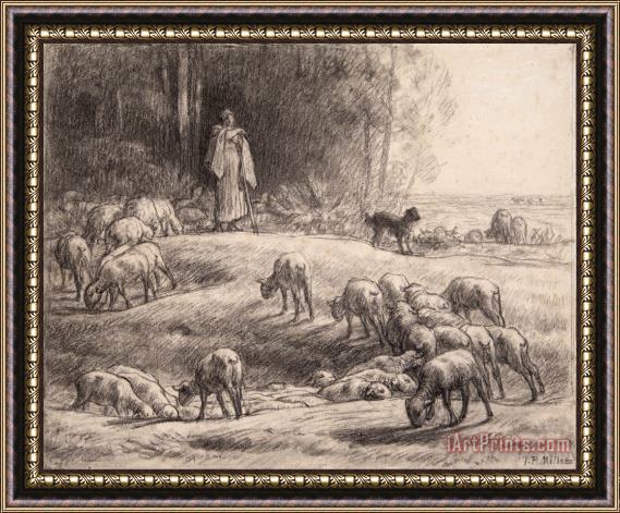 Jean-Francois Millet The Shepherdess Framed Painting