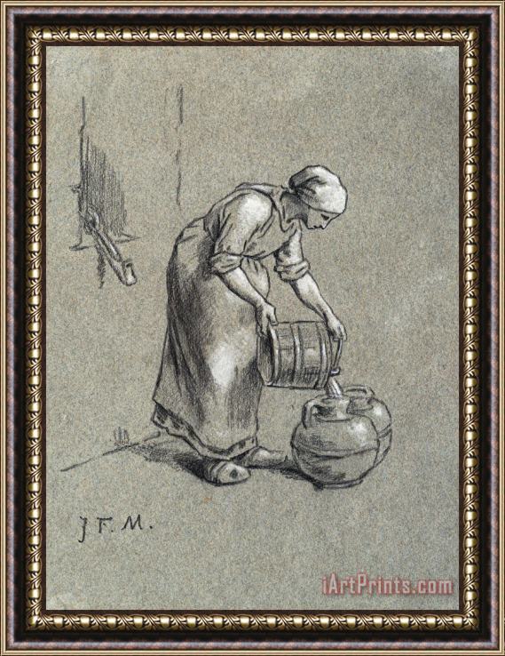 Jean-Francois Millet Woman at a Well Framed Print