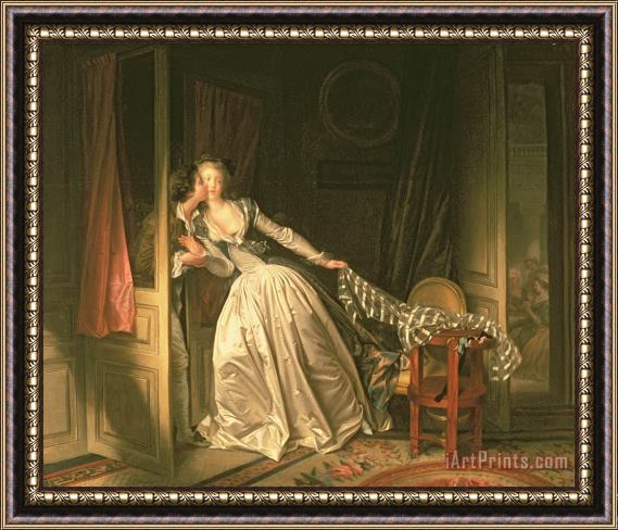 Jean Honore Fragonard The Stolen Kiss Framed Painting