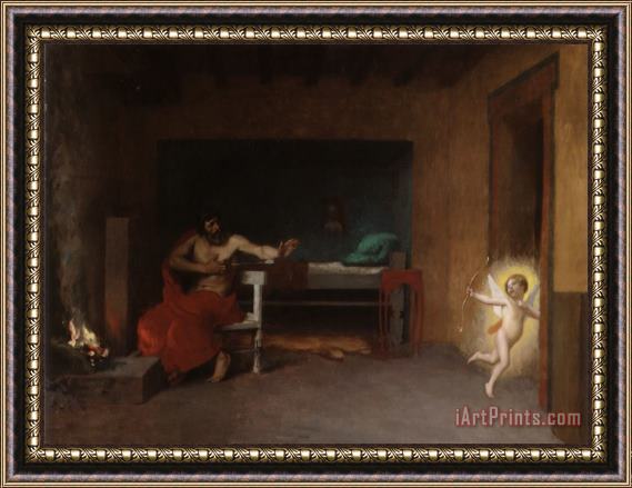 Jean Leon Gerome Anacreon 3 (cupid Takes Flight) Framed Painting