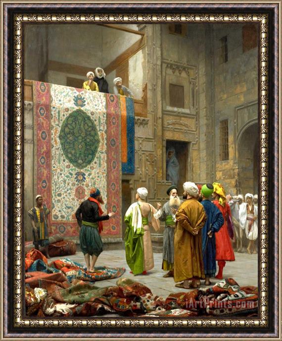 Jean Leon Gerome The Carpet Merchant Carpet Merchant in Cairo Framed Painting
