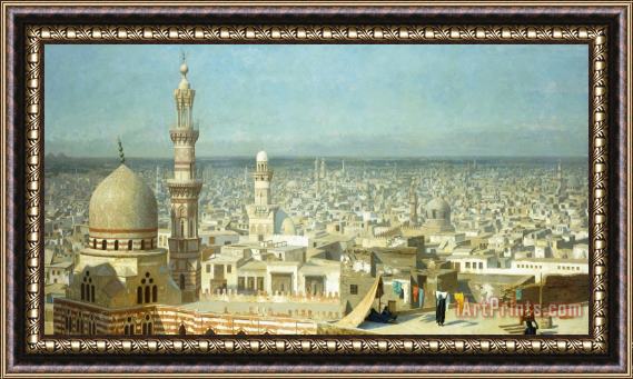 Jean Leon Gerome View Of Cairo Framed Painting