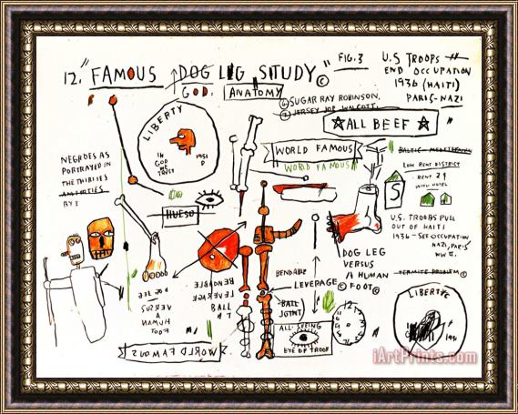 Jean-michel Basquiat Dog Leg Study Framed Print