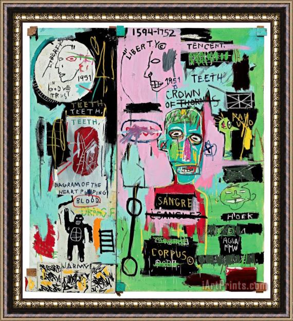 Jean-michel Basquiat In Italian Framed Painting