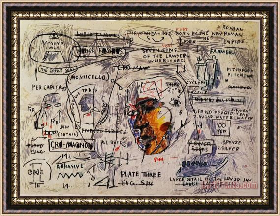 Jean-michel Basquiat Monticello Framed Painting