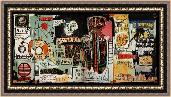 Jean-michel Basquiat Notary Framed Painting