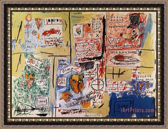 Jean-michel Basquiat Olympic Framed Painting