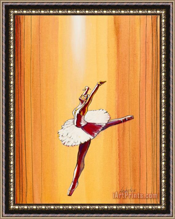 Jerome Lawrence Fantasy Swan Framed Painting