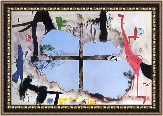 Joan Miro Burnt Canvas I, 1973 Framed Painting