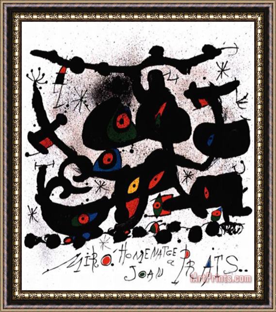 Joan Miro Hommage a J Prats Framed Painting