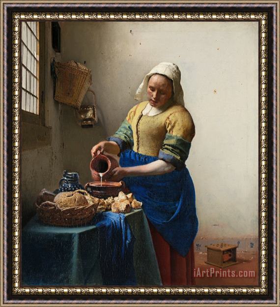 Johannes Vermeer The Milkmaid Framed Print