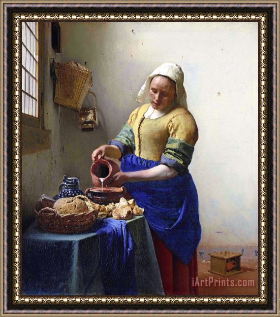 Johannes Vermeer The Milkmaid Framed Painting