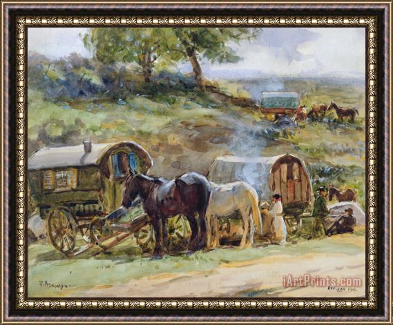John Atkinson Gypsy Encampment Framed Painting