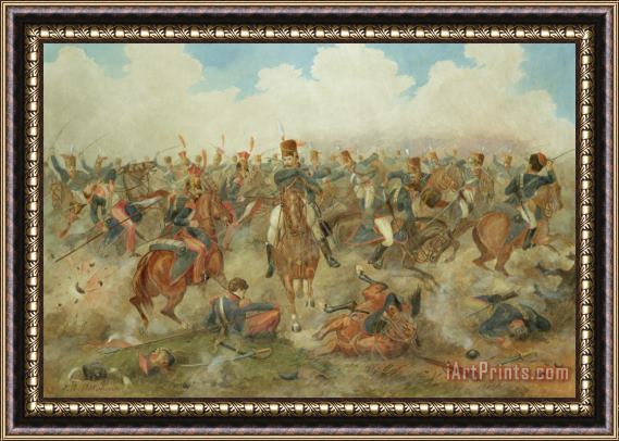 John Augustus Atkinson The Battle of Waterloo June 18th 1815 Framed Painting