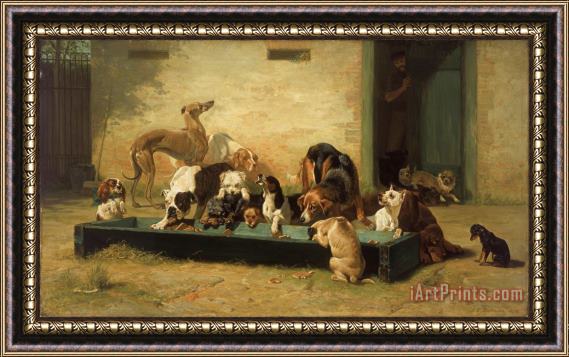 John Charles Dollman Table D'hote at a Dogs' Home Framed Print