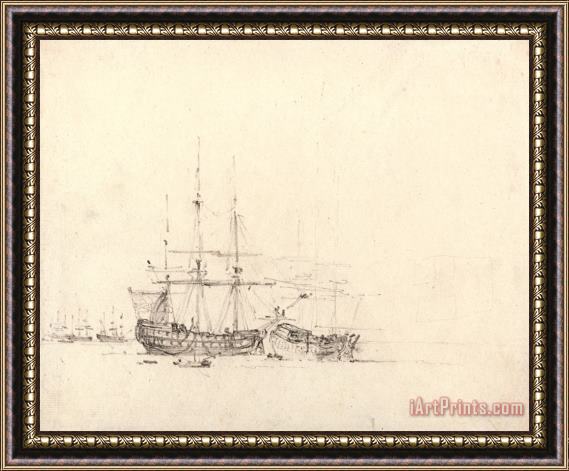 John Constable Two Ships at Anchor Framed Print
