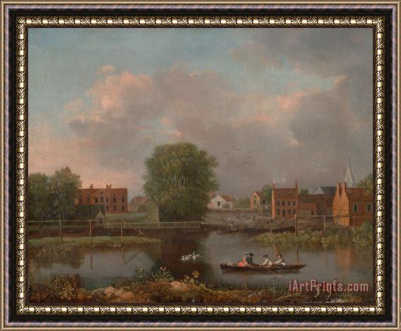 John Inigo Richards A River Landscape, Possibly a View From The West End of Rochester Bridge Framed Print