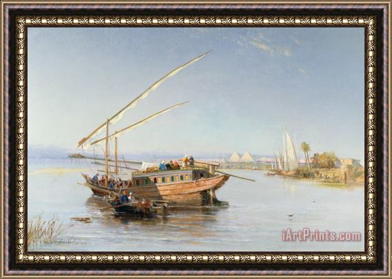 John Jnr Varley Feluccas on the Nile Framed Painting