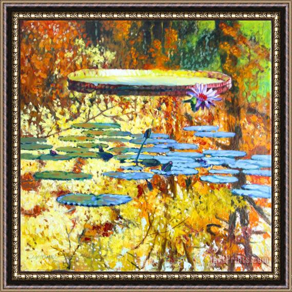 John Lautermilch Fall Colors on the Lily Pond Framed Print