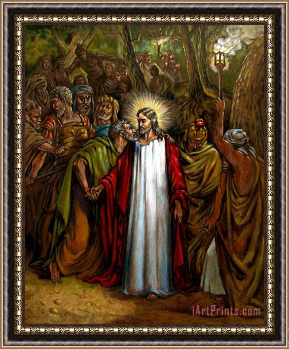 John Lautermilch Jesus Betrayed Framed Painting