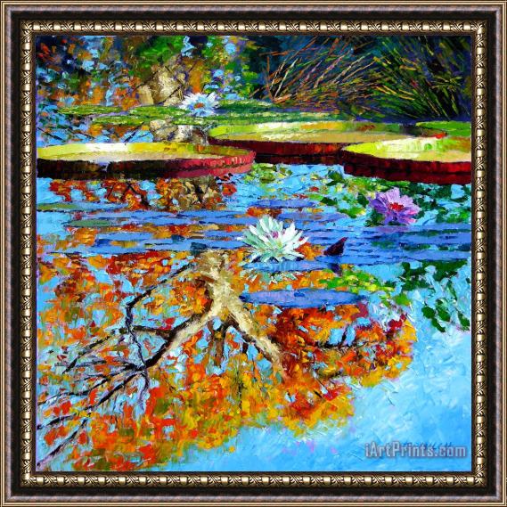John Lautermilch The Reflections of Fall Framed Painting