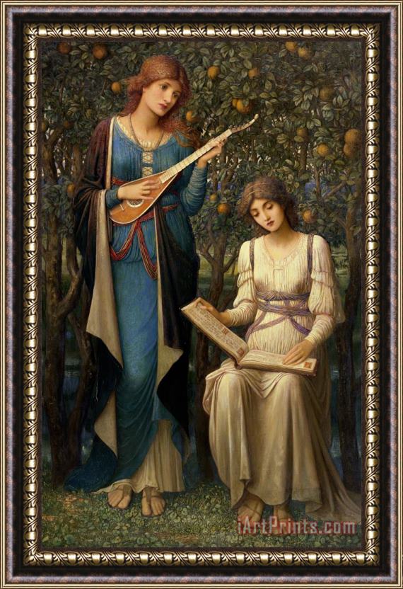 John Melhuish Strudwick When Apples were Golden and Songs were Sweet but Summer had Passed Away Framed Painting
