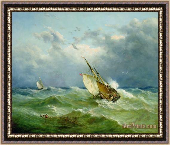 John Moore Lowestoft Trawler in Rough Weather Framed Painting