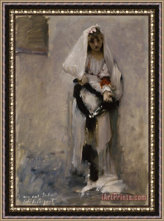 John Singer Sargent A Parisian Beggar Girl Framed Painting