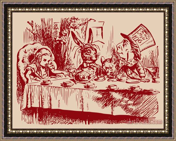 John Tenniel Mad Tea Party Framed Painting