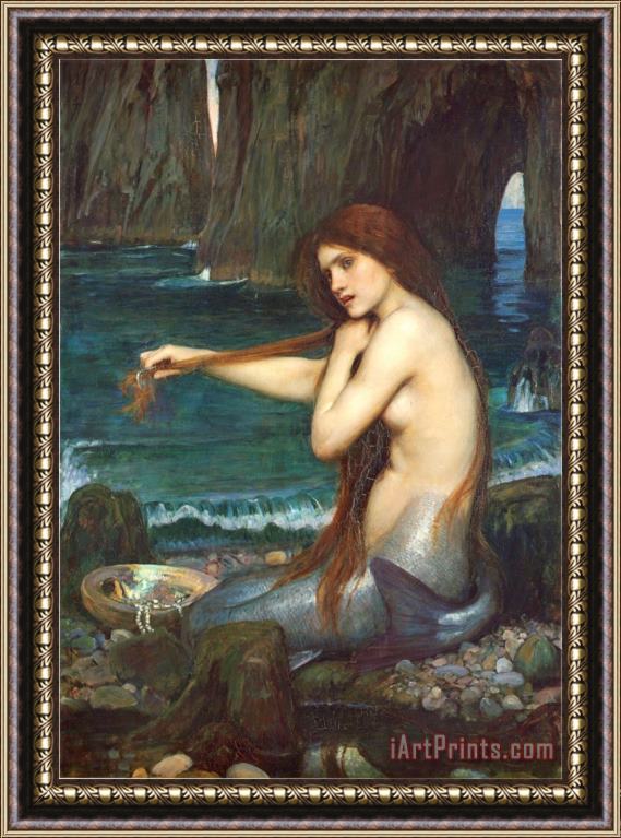 John William Waterhouse A Mermaid 1900 Framed Painting