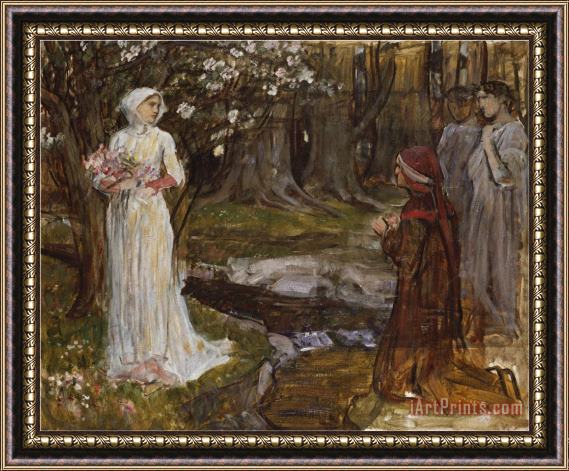 John William Waterhouse Dante And Beatrice Framed Painting