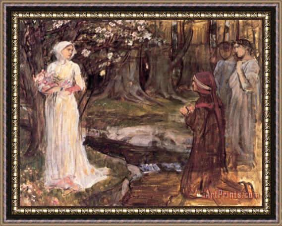 John William Waterhouse Dante And Beatrice Framed Print